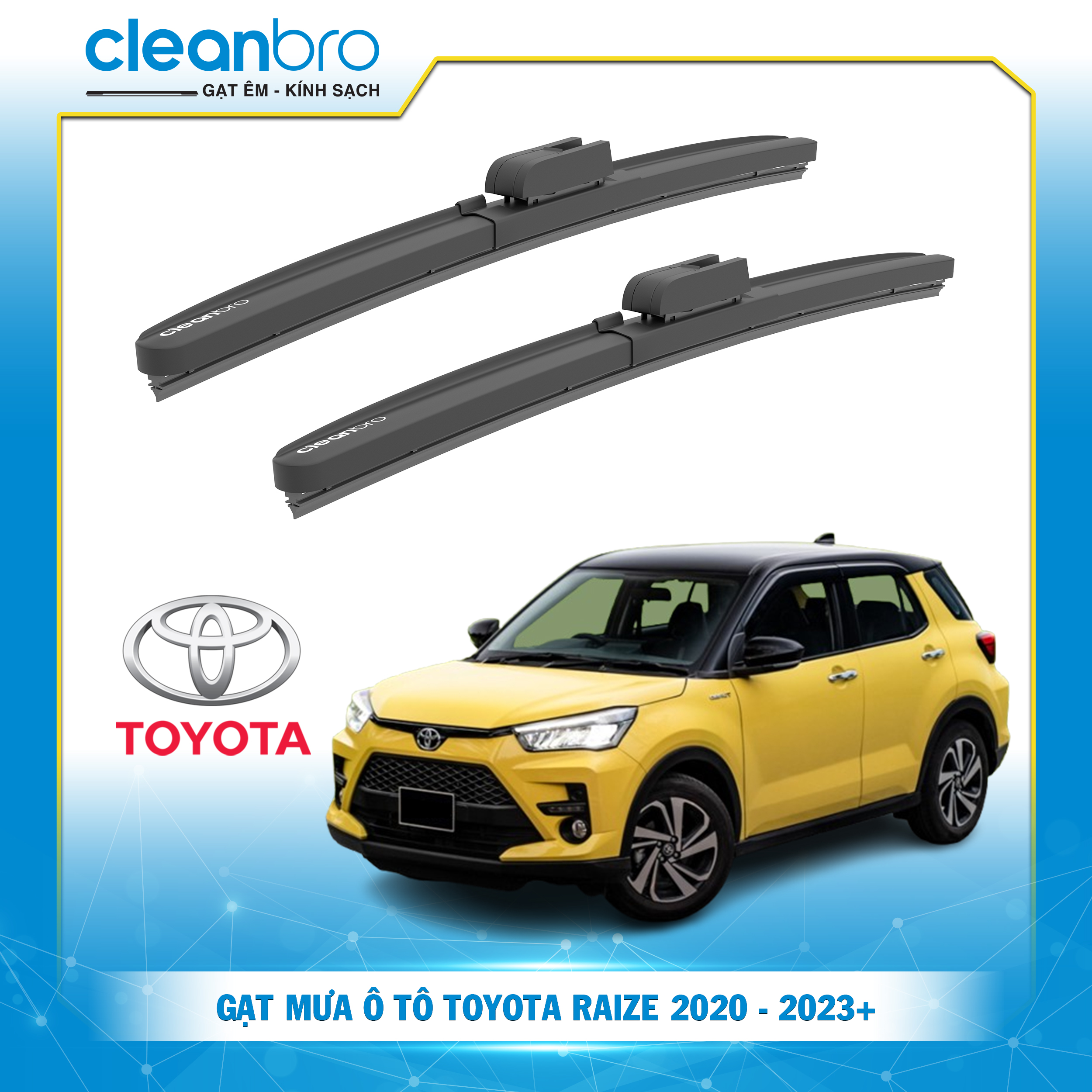 Gạt mưa ô tô hiệu ứng lá sen Toyota Raize [2020-2023+]